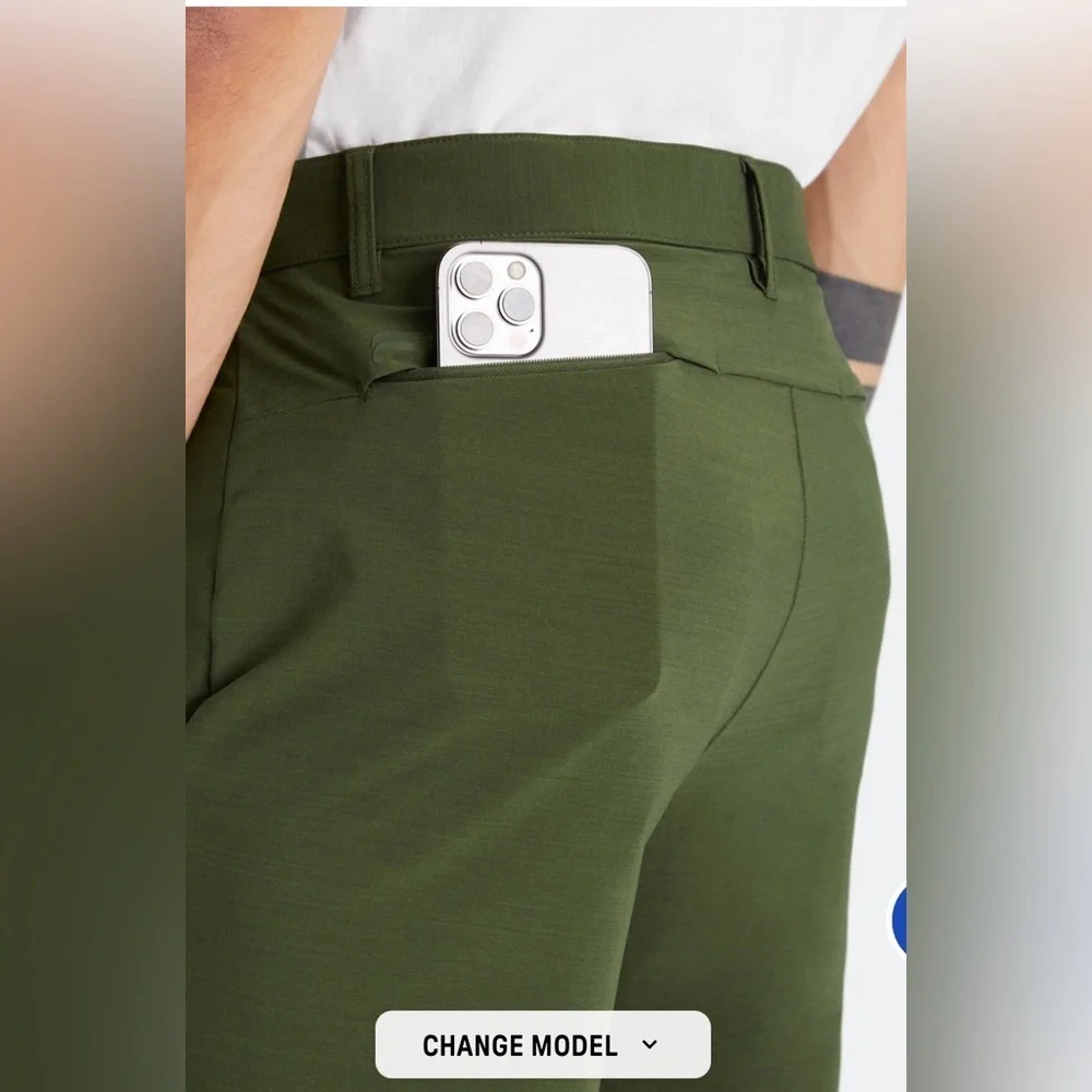 Fabletics Men’s Performance Golf Pants Stretch Olive Green Slim 32x28